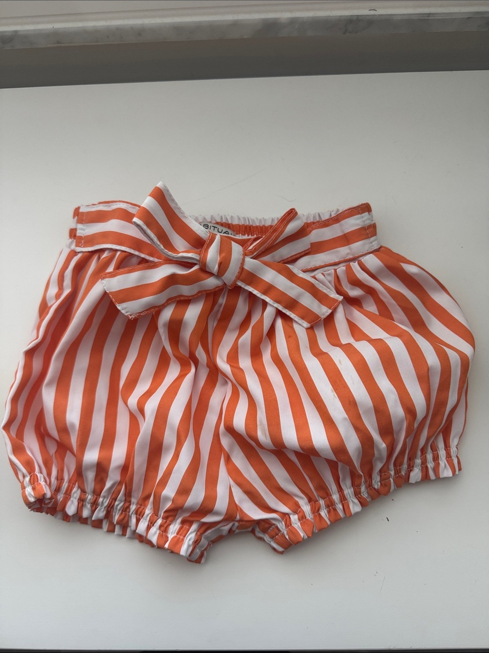 Habitual Orange and White Striped Bow-Front Bloomers